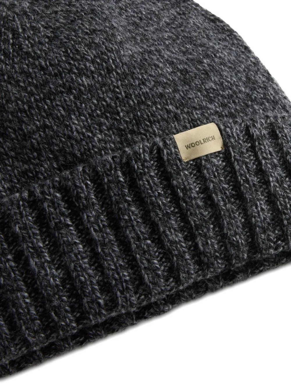 Woolrich Ribbed Wool Beanie In Gray