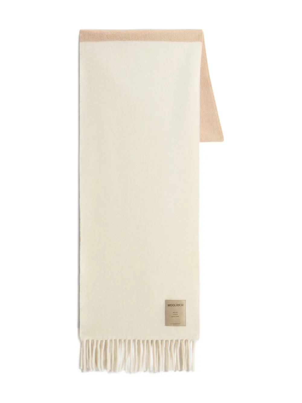 Woolrich colour-block fringed scarf | Neutrals | Image 1