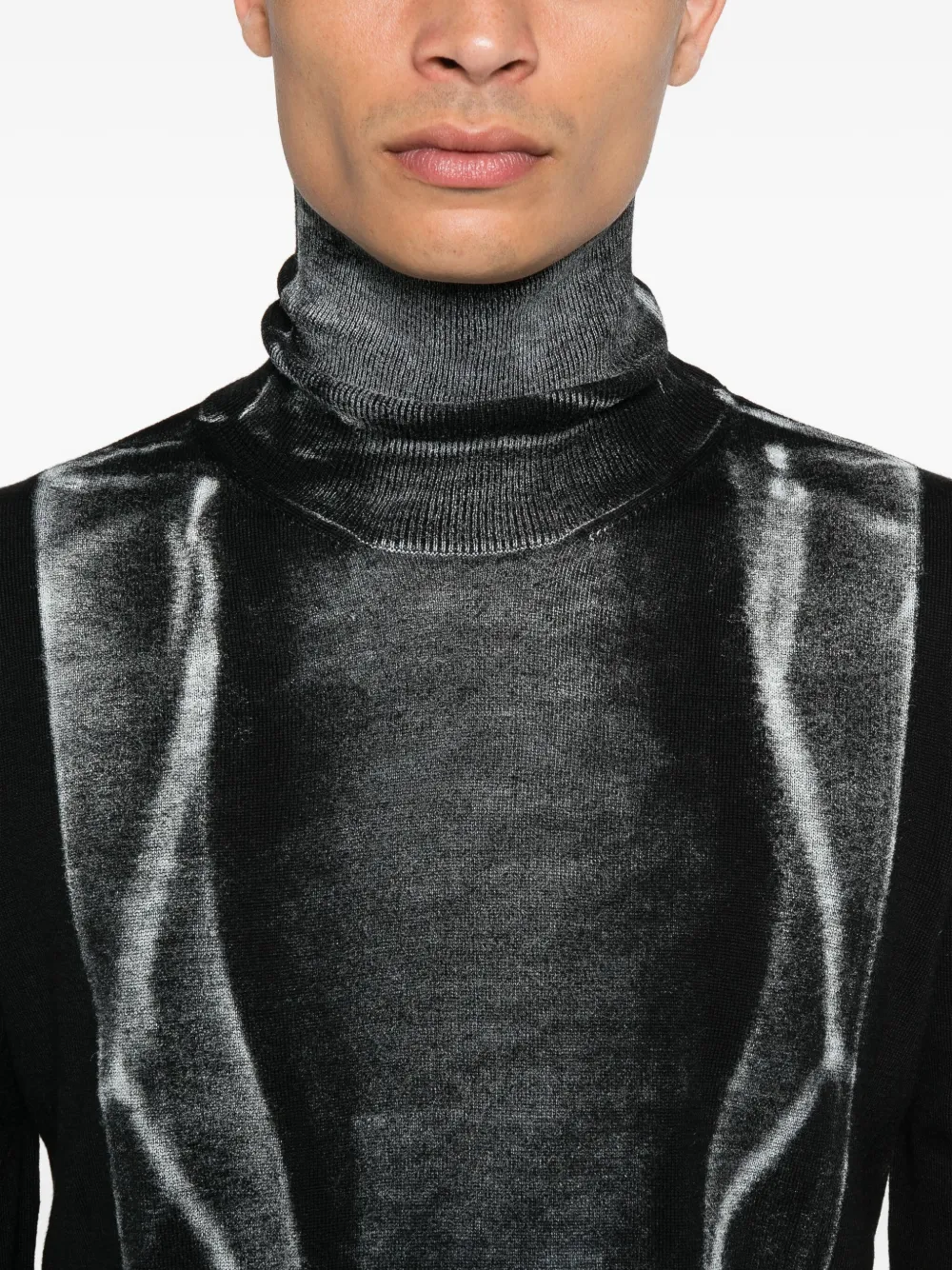 MM6 Maison Margiela Trui met hoge hals en vlakken Zwart