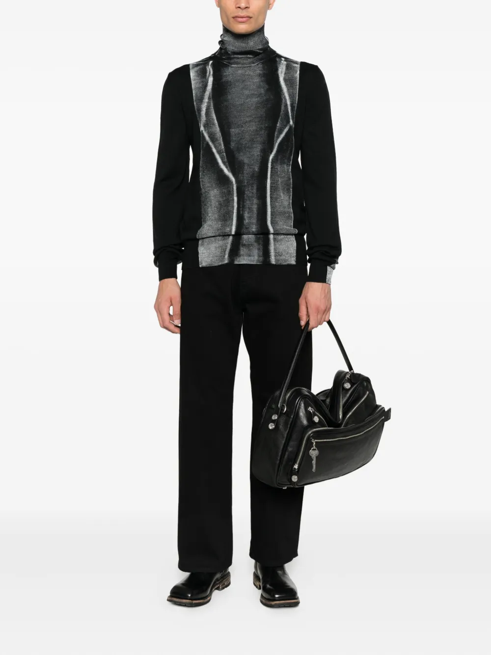 MM6 Maison Margiela Trui met hoge hals en vlakken Zwart