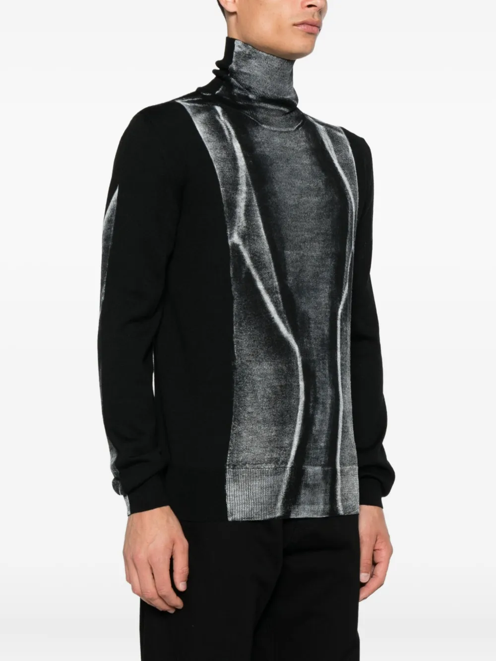 MM6 Maison Margiela Trui met hoge hals en vlakken Zwart
