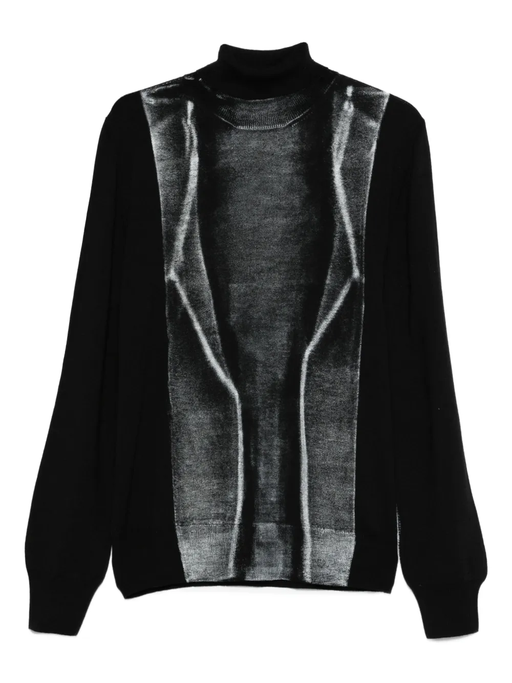 MM6 Maison Margiela Trui met hoge hals en vlakken Zwart