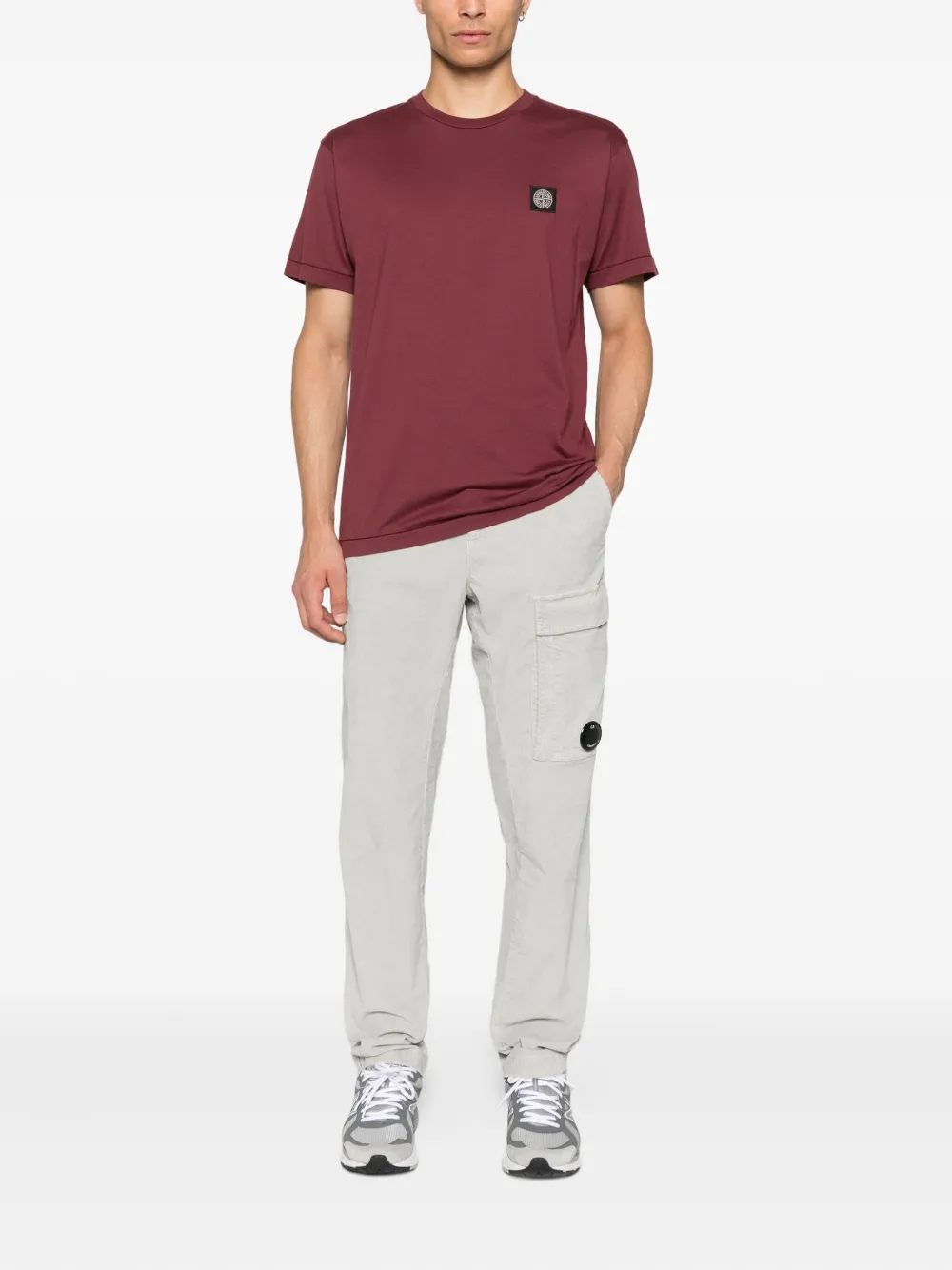 Stone Island logo-patch T-shirt Rood