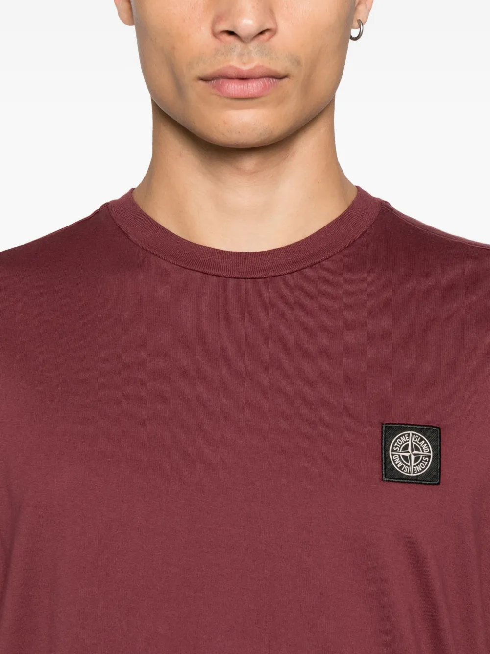 Stone Island logo-patch T-shirt Rood