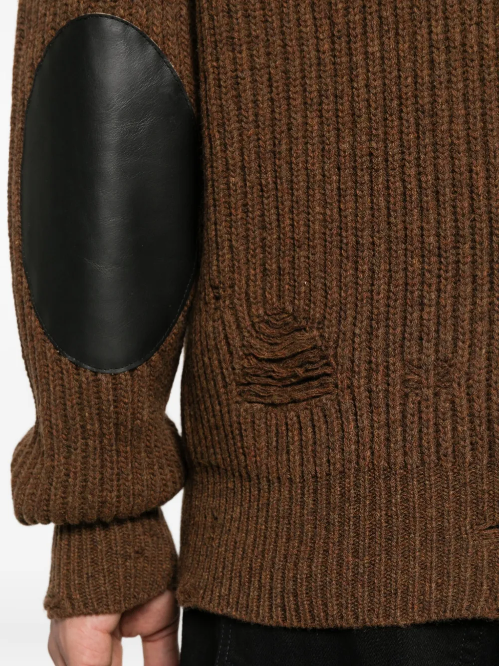 MM6 Maison Margiela Vest met franje en rits Bruin