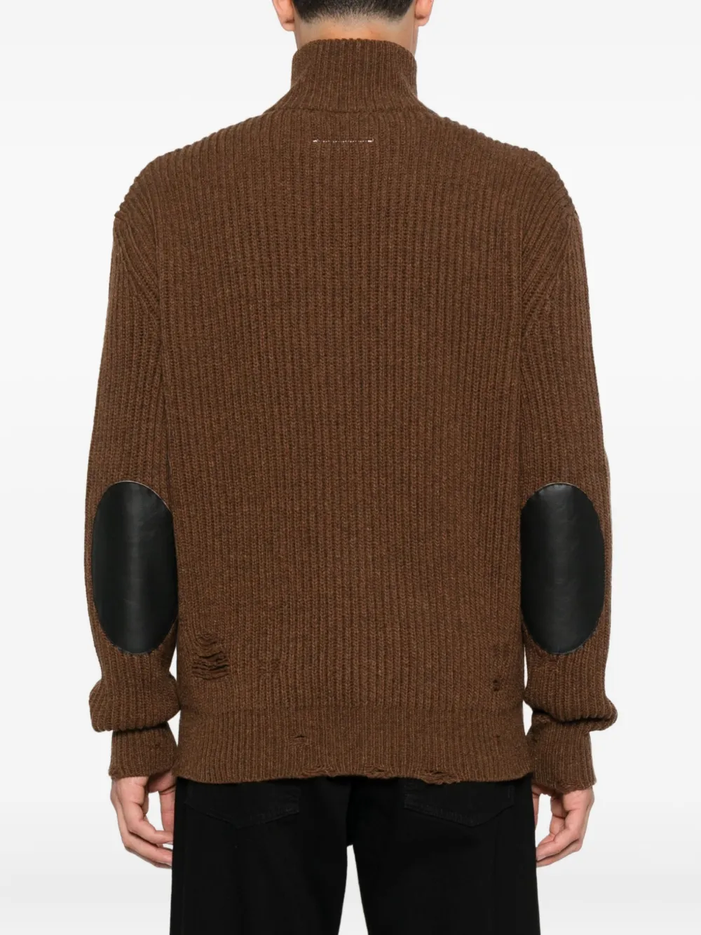MM6 Maison Margiela Vest met franje en rits Bruin