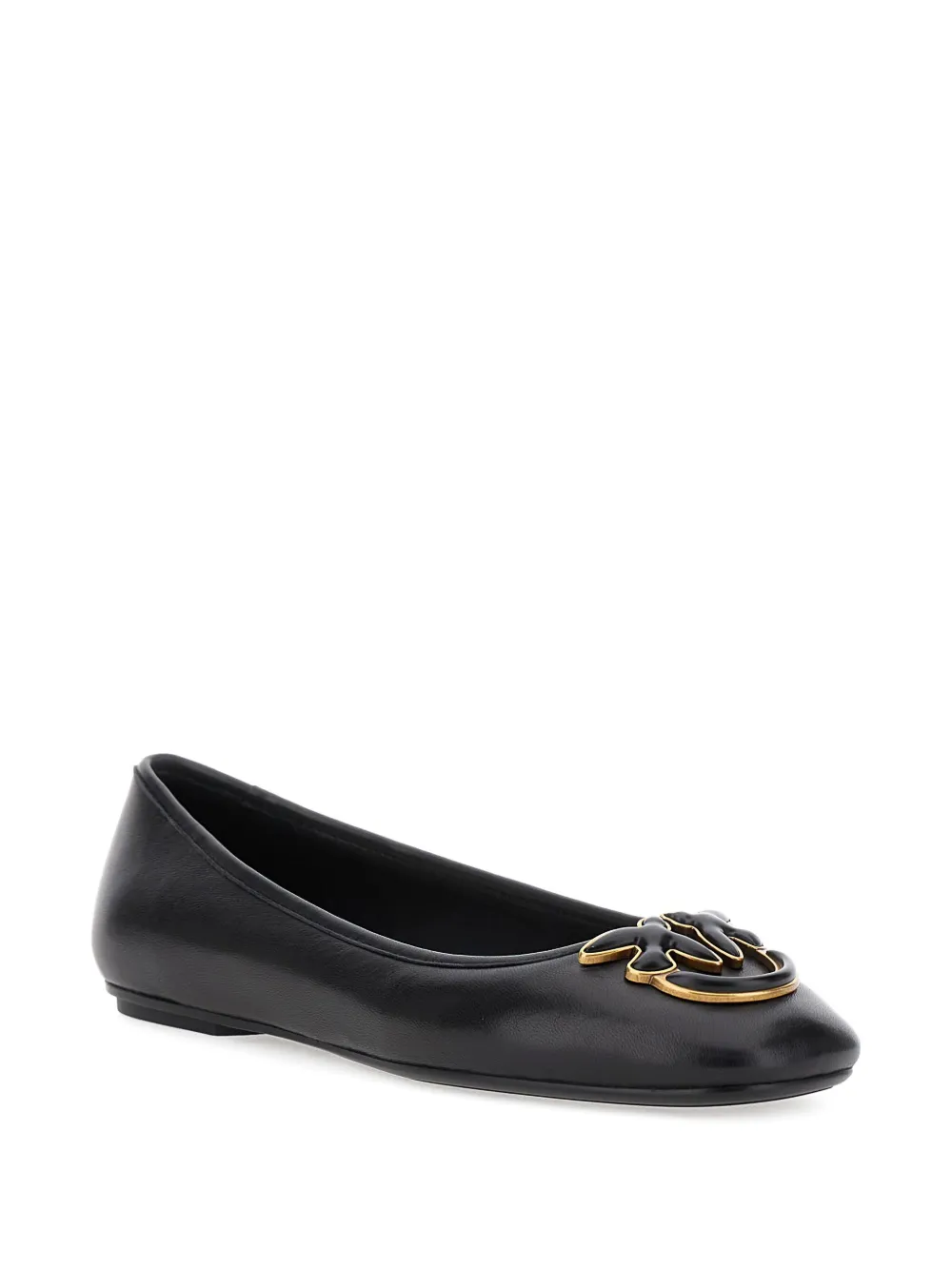 PINKO logo-embellished ballerina flats Black