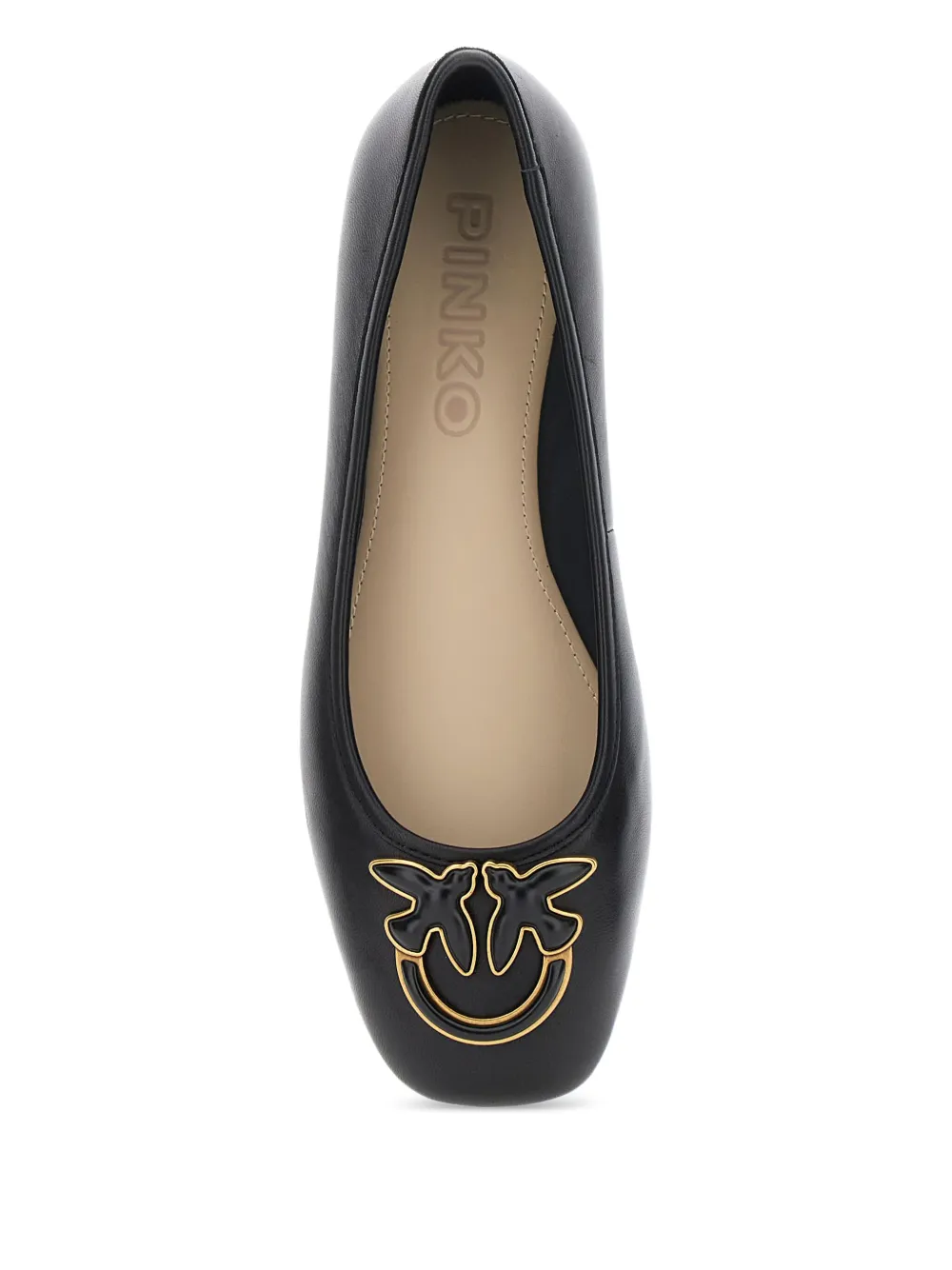 PINKO logo-embellished ballerina flats Black