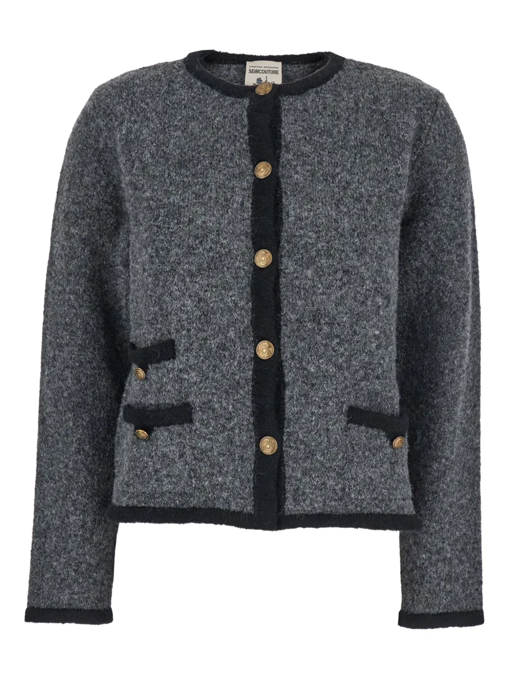 Semicouture button-detailed pocket cardigan Zwart