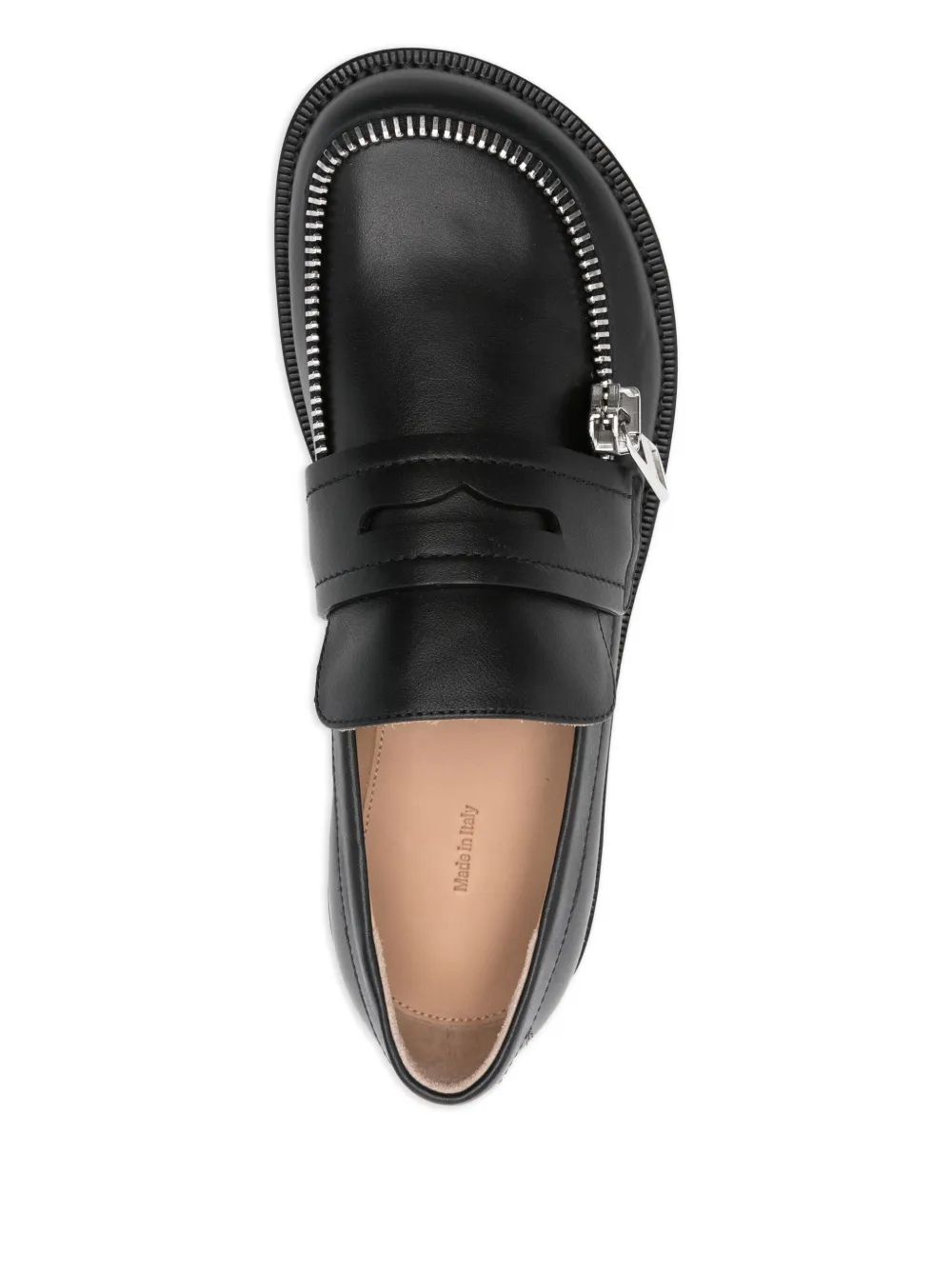 JW Anderson zip-detail penny loafers Black