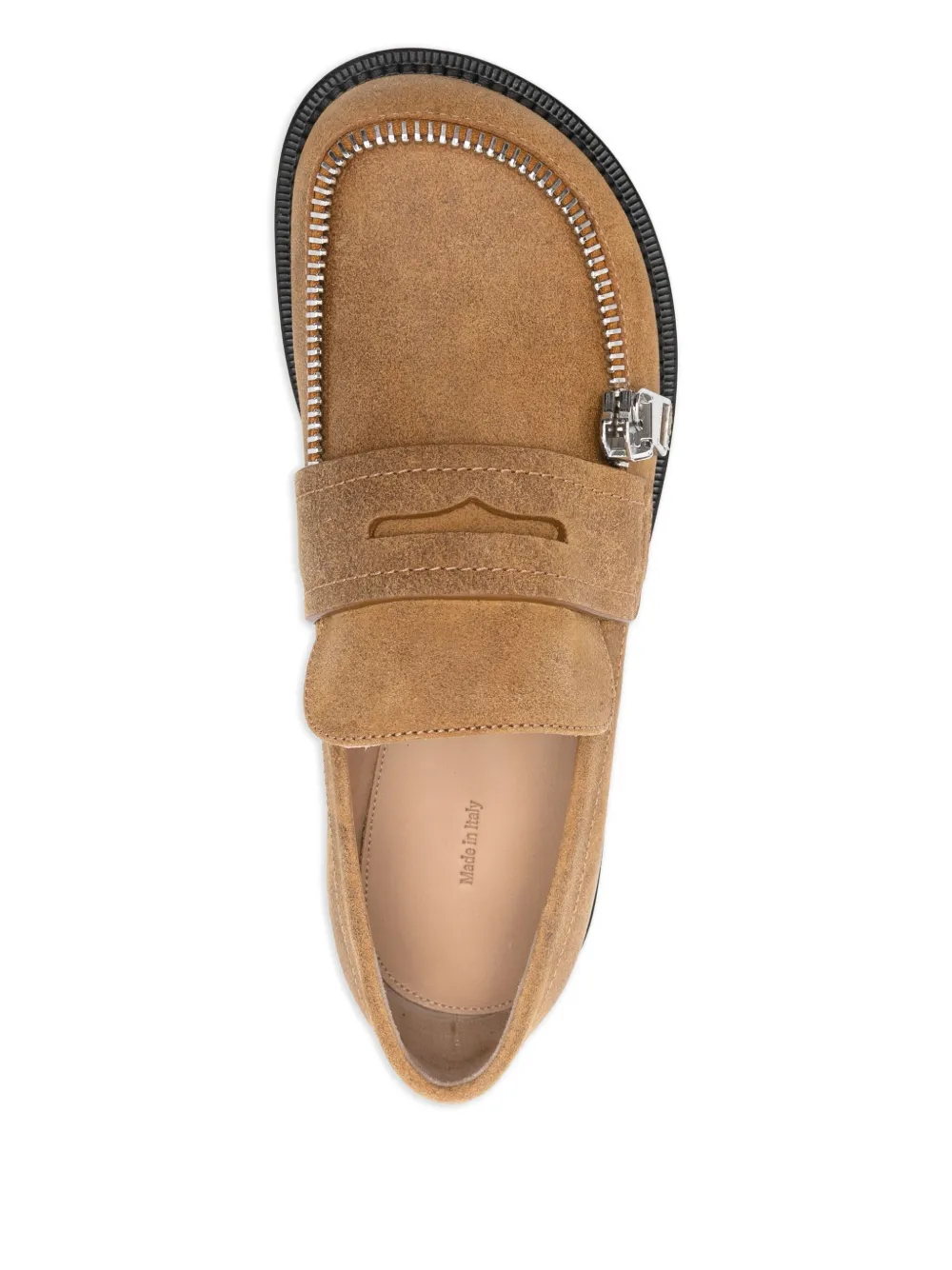 JW Anderson zip-detail penny loafers Neutrals