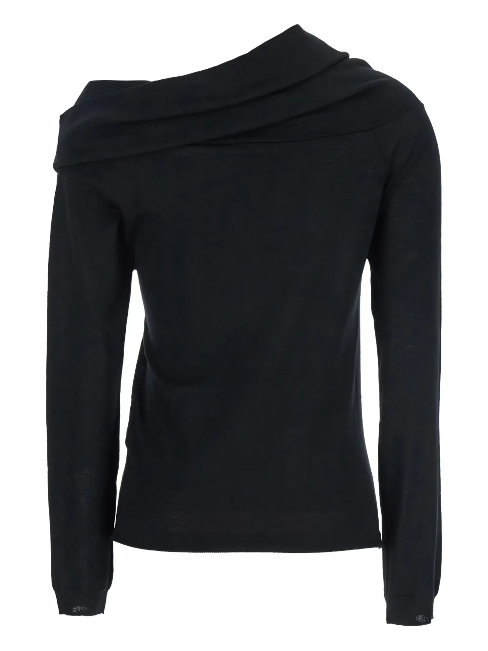 Semicouture off-shoulder long-sleeve T-shirt Zwart