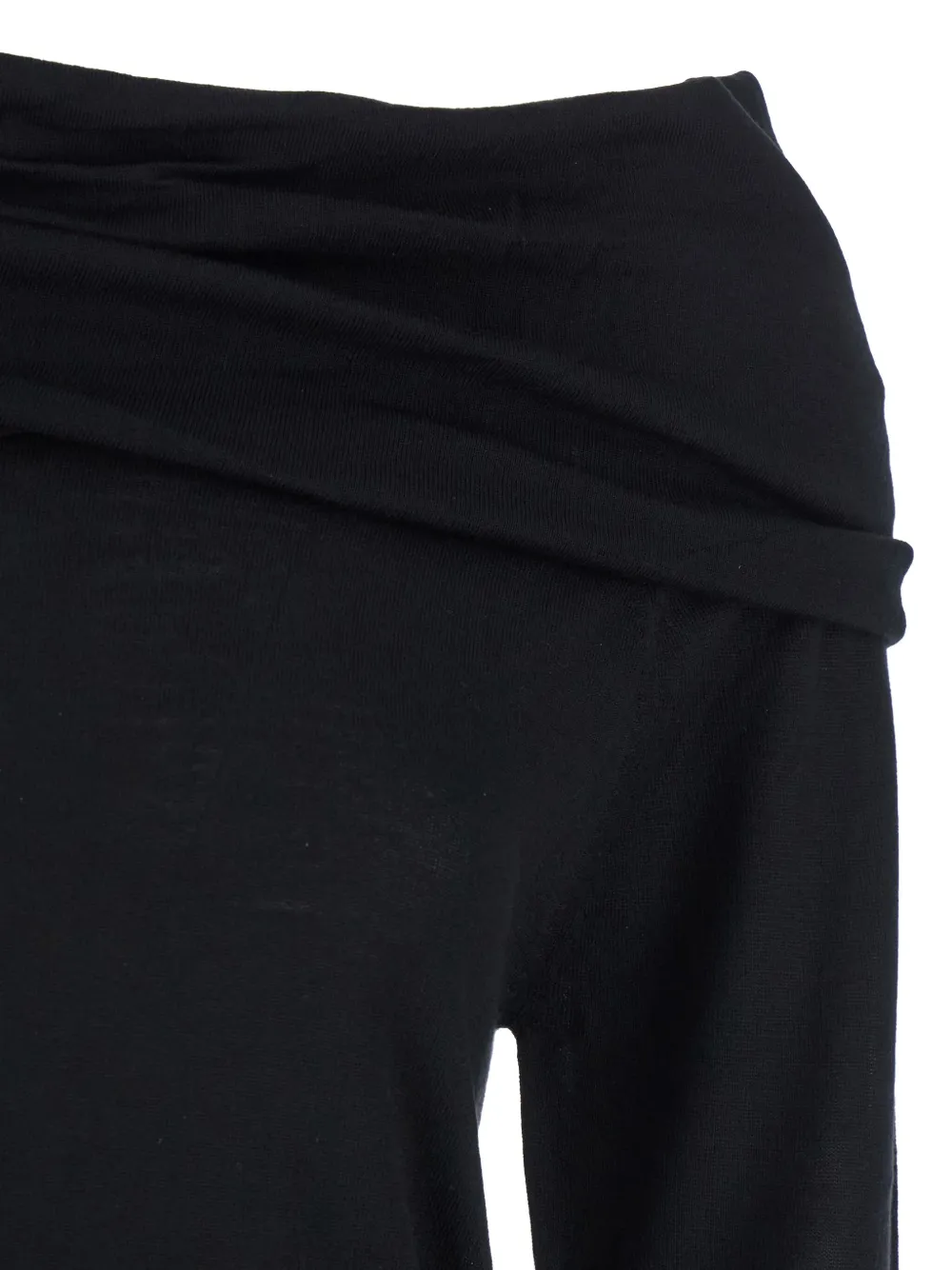 Semicouture off-shoulder long-sleeve T-shirt Zwart