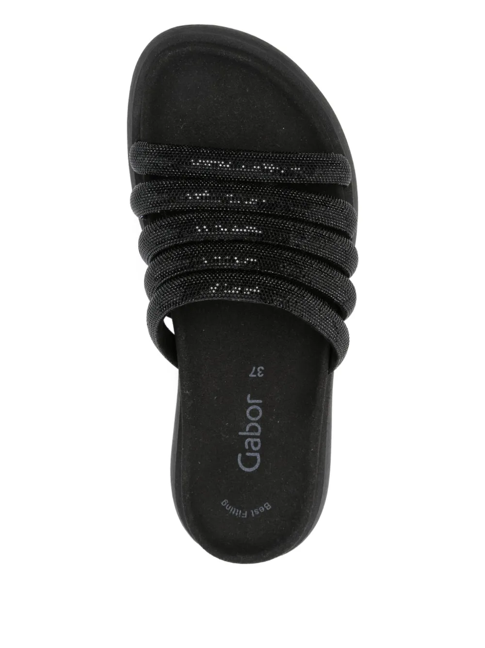 GABOR glitter-embellished slip-on sandals Black