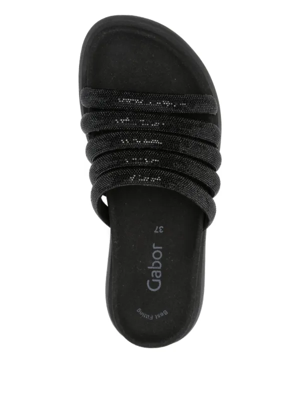 GABOR glitter-embellished slip-on Sandals | Black | FARFETCH