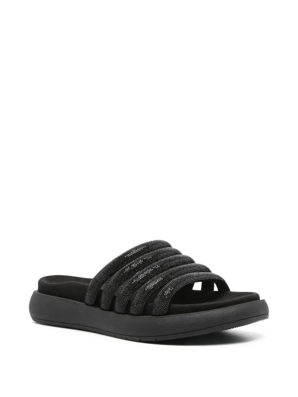 GABOR glitter-embellished slip-on sandals Black
