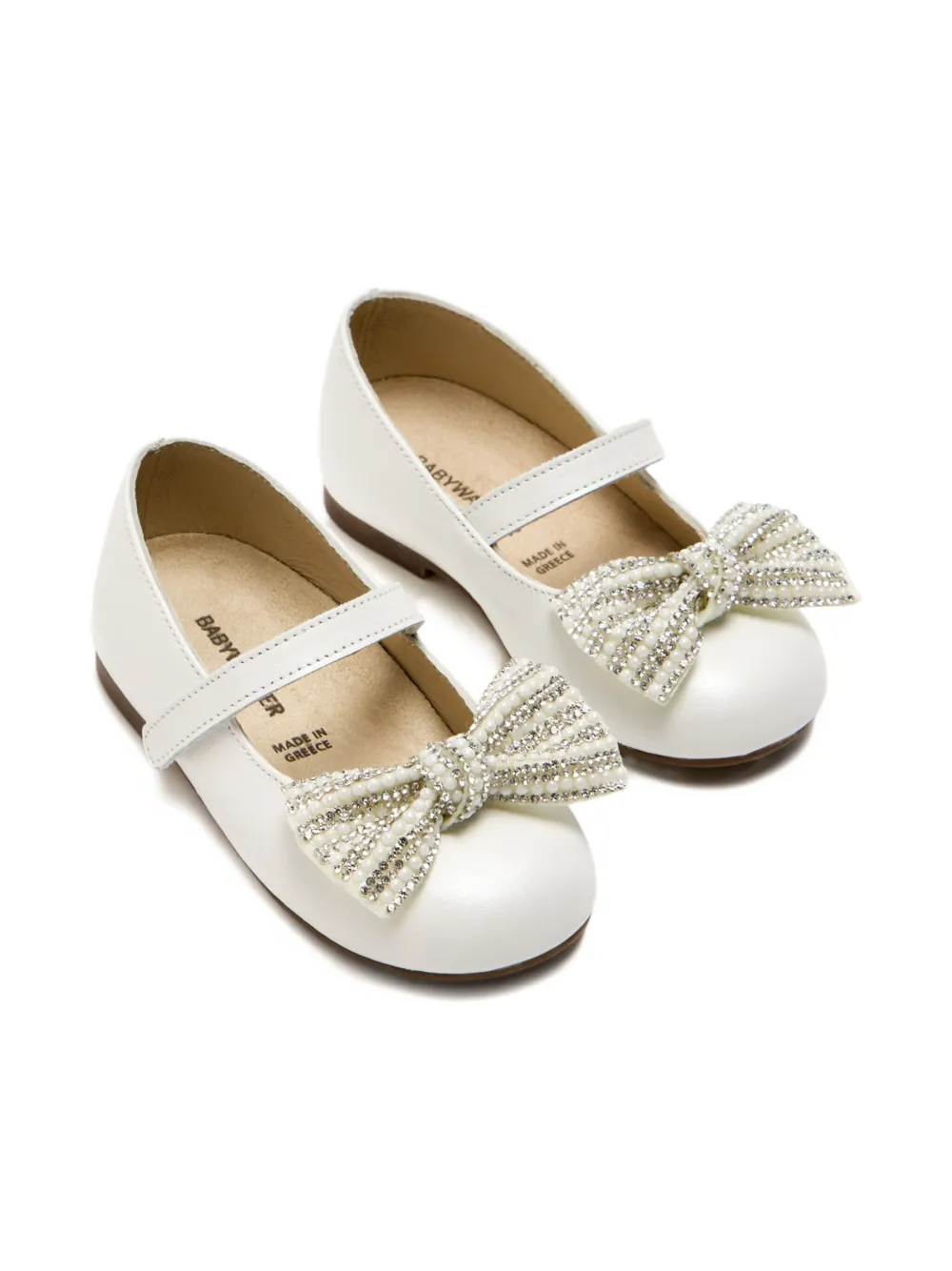 Babywalker Embellished-bow Ballerina In White