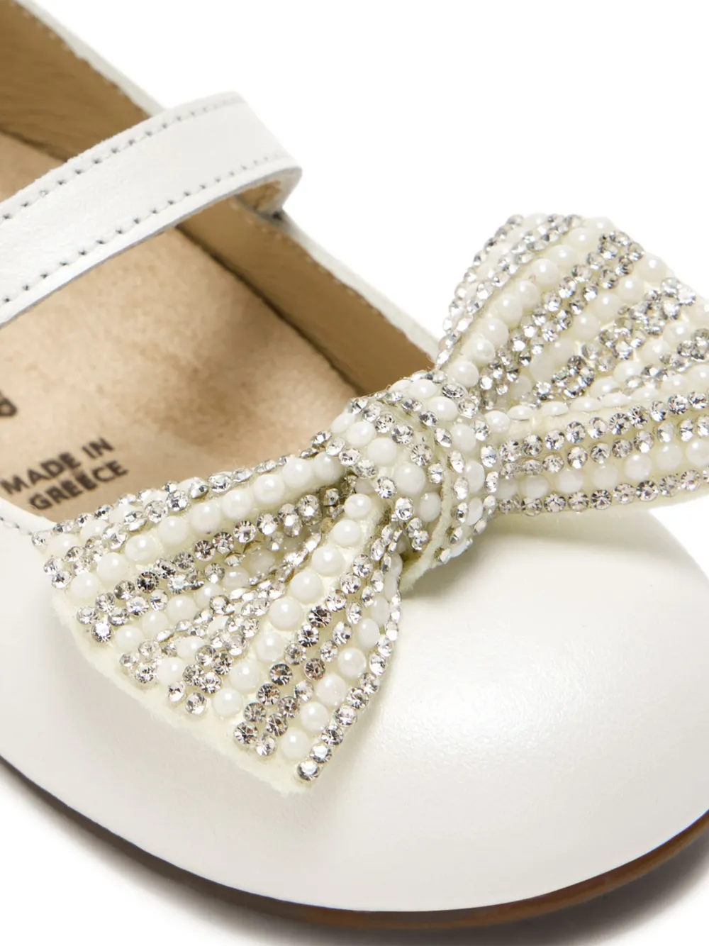 Babywalker Embellished-bow Ballerina In White