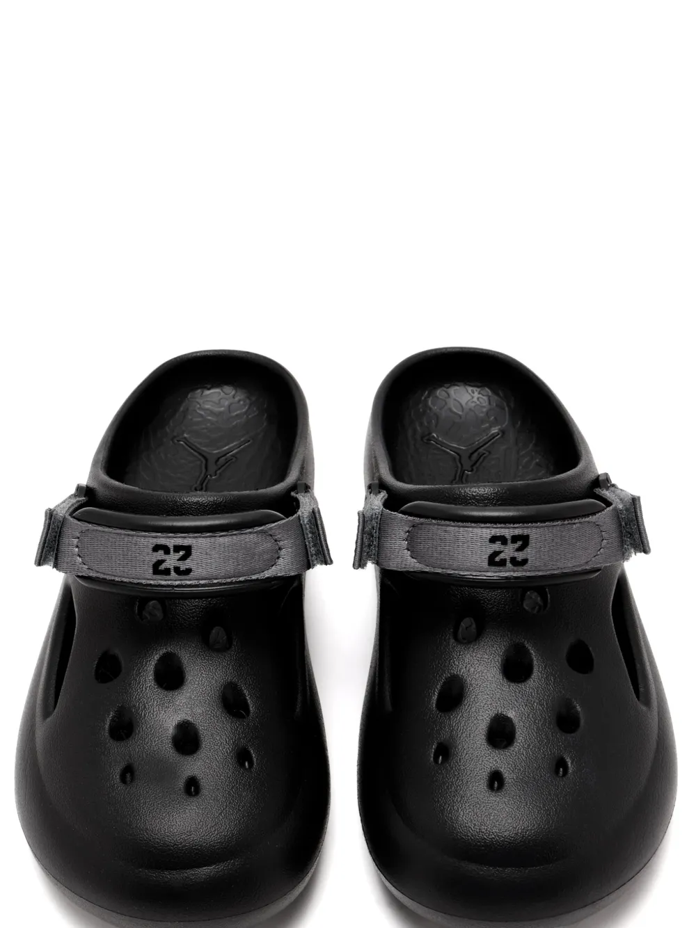 Nike Kids Jordan Hydrip elastic-strap perforated clogs Black