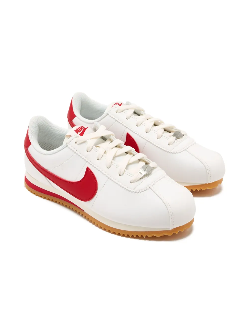 Nike Kids Nike Cortez swoosh-stripe leather sneakers | White | Image 1