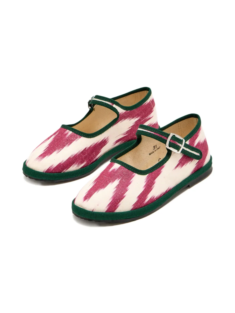 CAPULETTE ikat-pattern buckle ballet flats Red