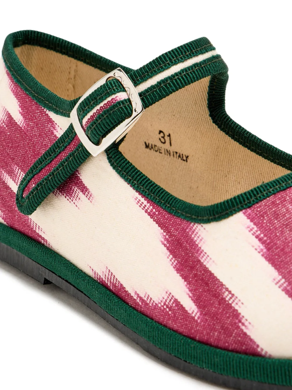 CAPULETTE ikat-pattern buckle ballet flats Red