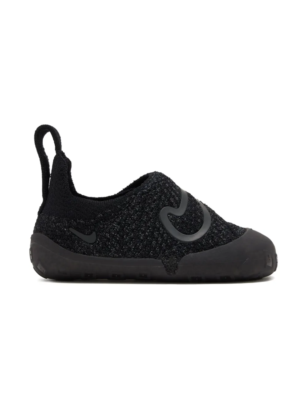 Nike Kids Swoosh 1 textured-knit velcro sneakers Black