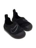 Nike Kids Swoosh 1 textured-knit velcro sneakers - Black