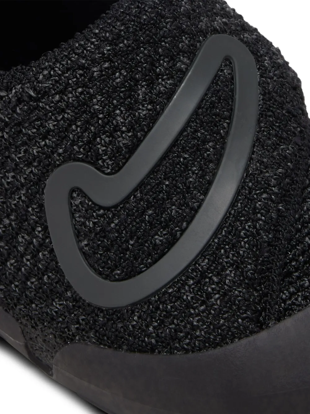 Nike Kids Swoosh 1 textured-knit velcro sneakers Black