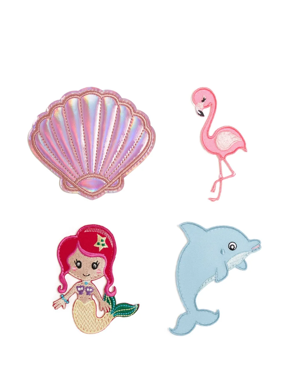 BECCO BAGS Vier patches met oceaan-thema Roze