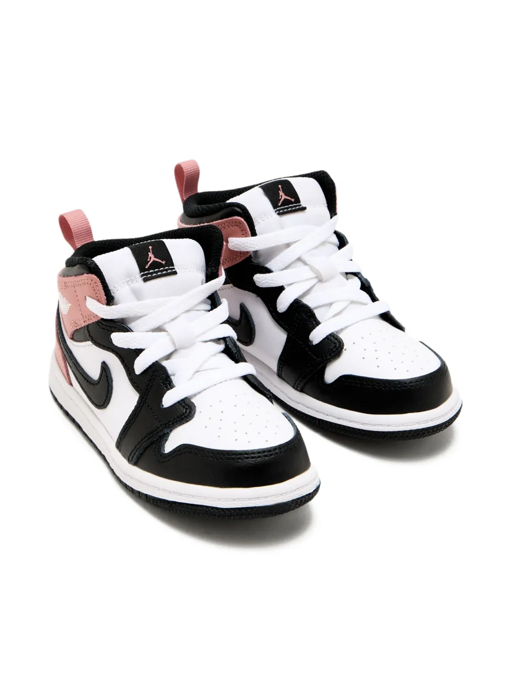 Nike Kids Jordan 1 leather-panel sneakers White