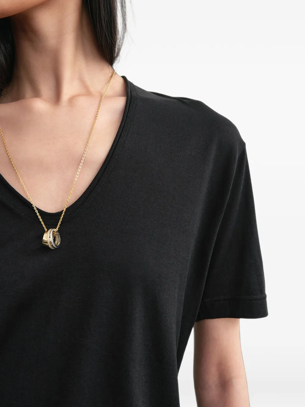 TOTEME T-shirt met diepe ronde hals Zwart