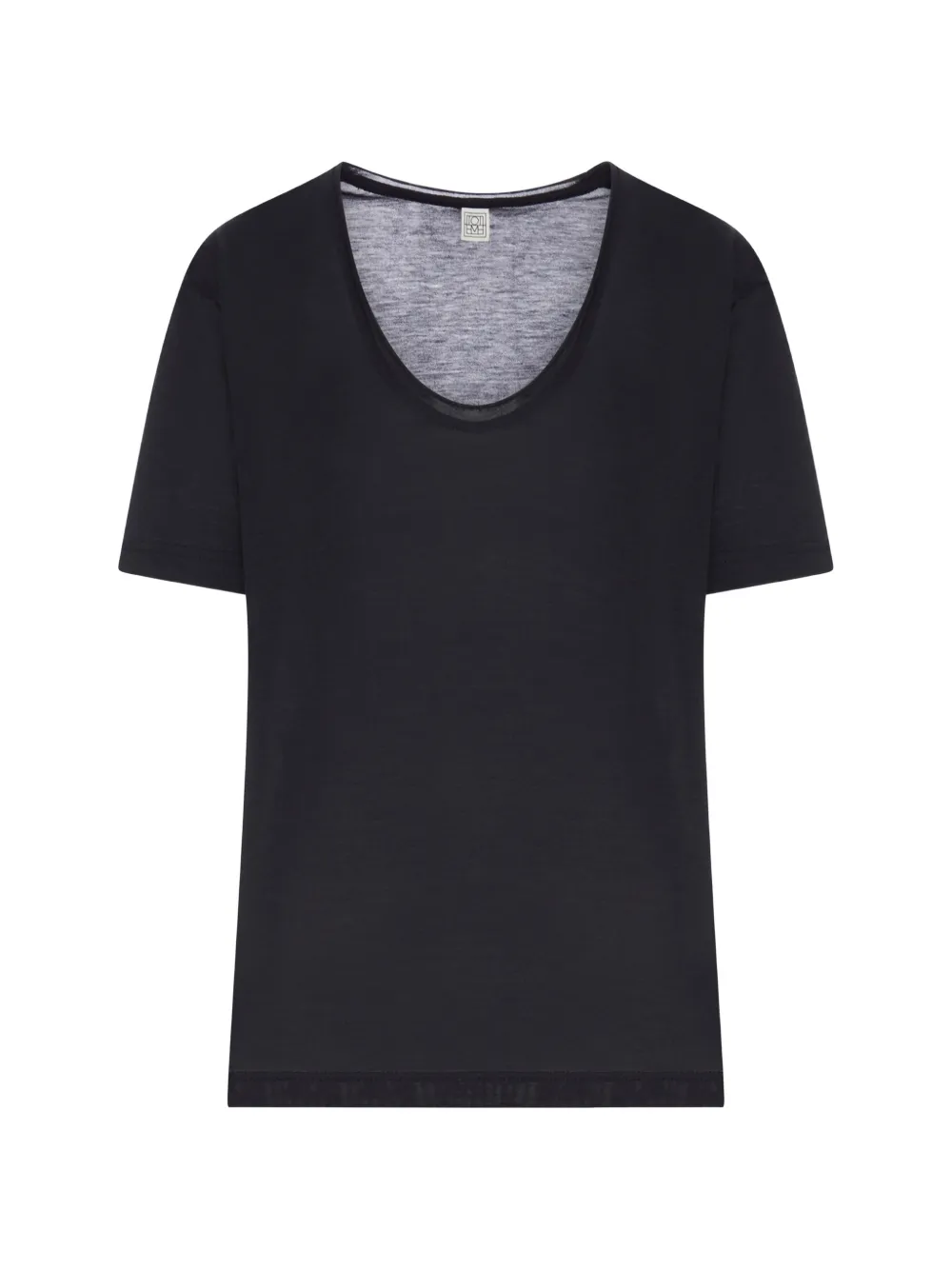 TOTEME T-shirt met diepe ronde hals Zwart