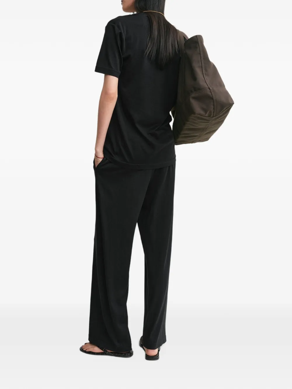 TOTEME T-shirt met diepe ronde hals Zwart