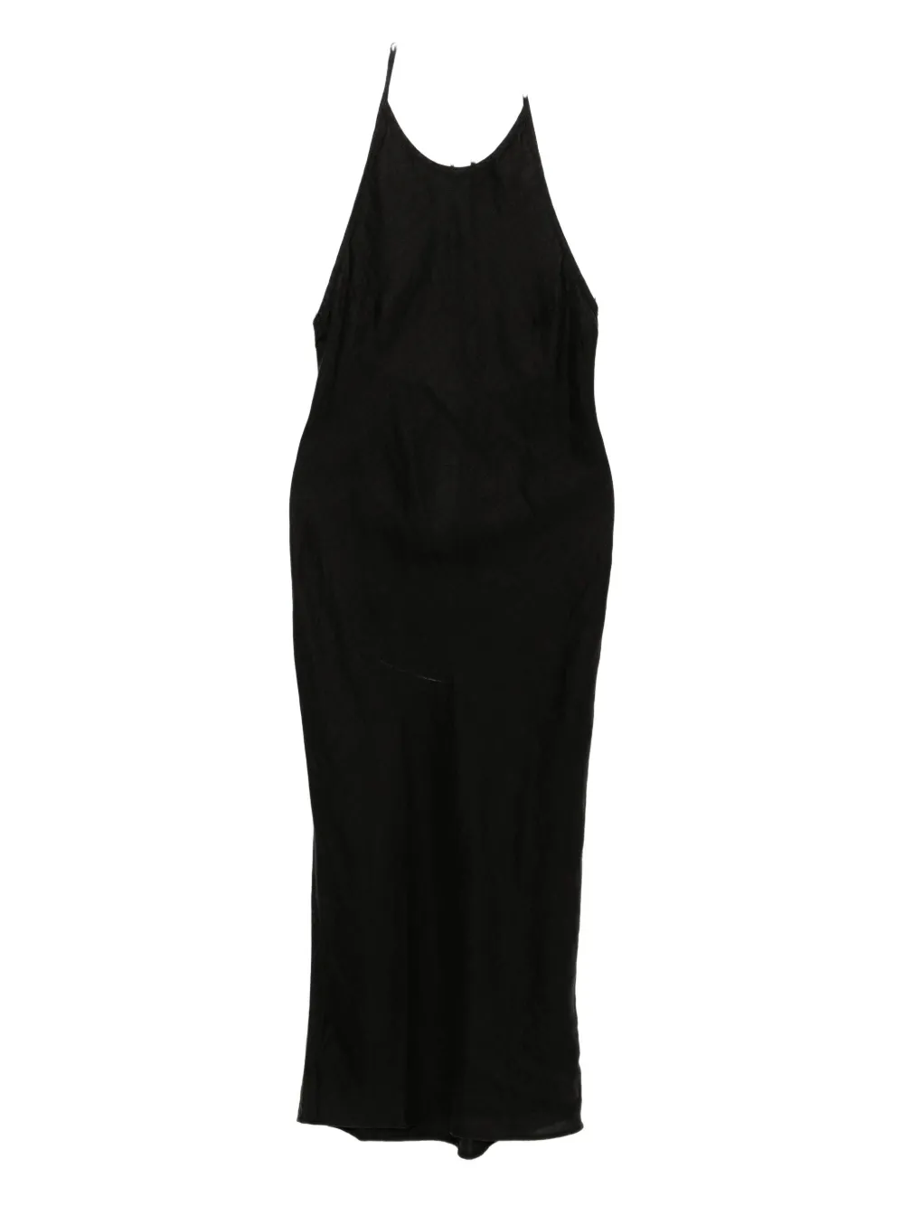 James Perse Halter Linen Dress In Black