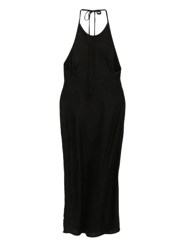knee length dresses for ladies Marbella. Halter-Neck Linen Midi Dress – Bali Lane main image 0