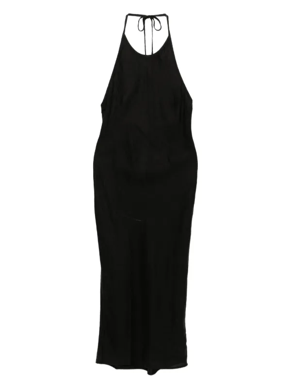James Perse Linen Halter Dress - Black James Perse Linen Halter Dress - Black