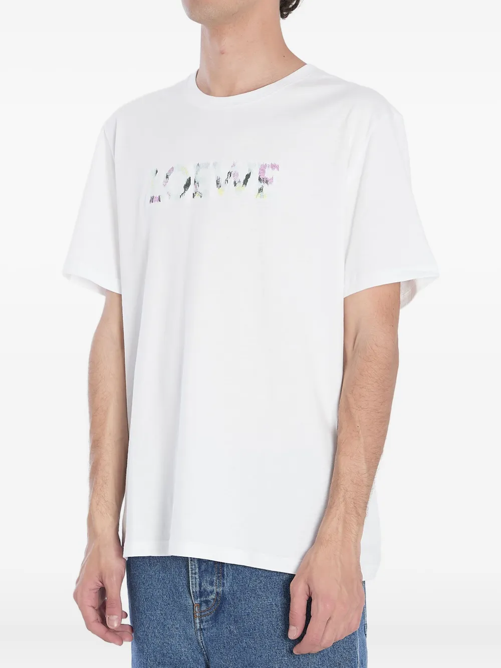 LOEWE T-shirt met logo 2100|WHITE