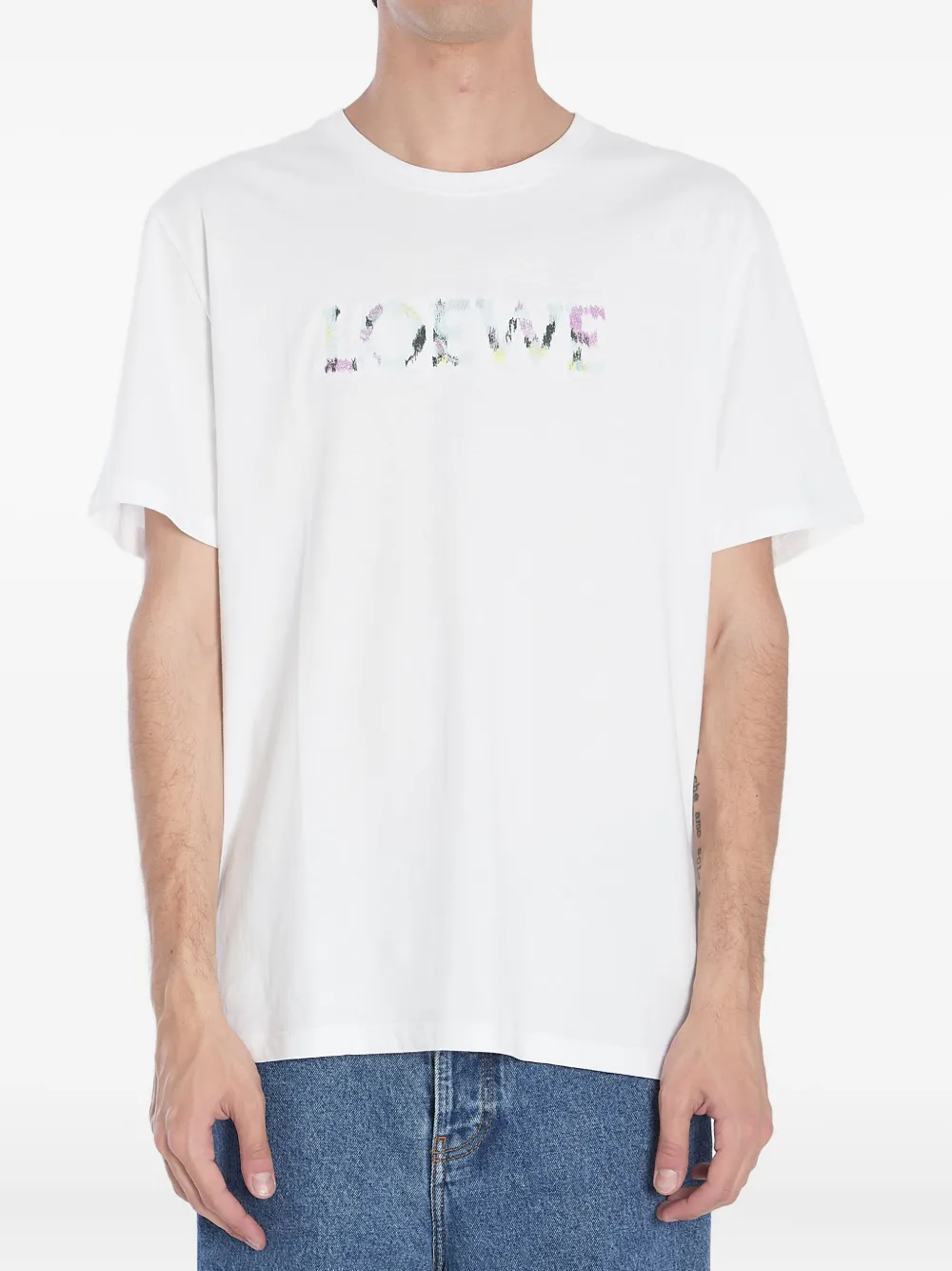 LOEWE T-shirt met logo 2100|WHITE