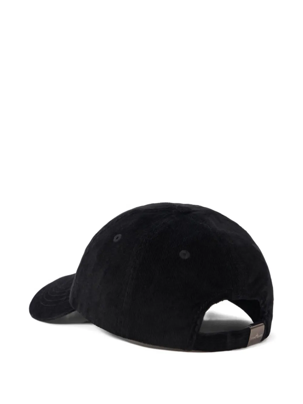 Stone Island micro-corduroy logo cap - Zwart