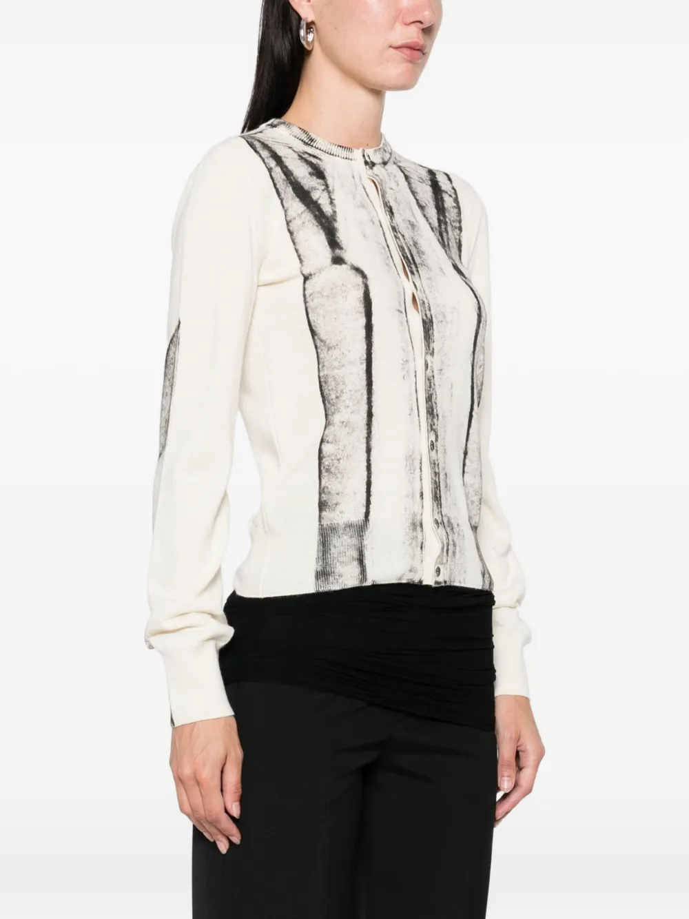 MM6 Maison Margiela cardigan-print jumper Wit