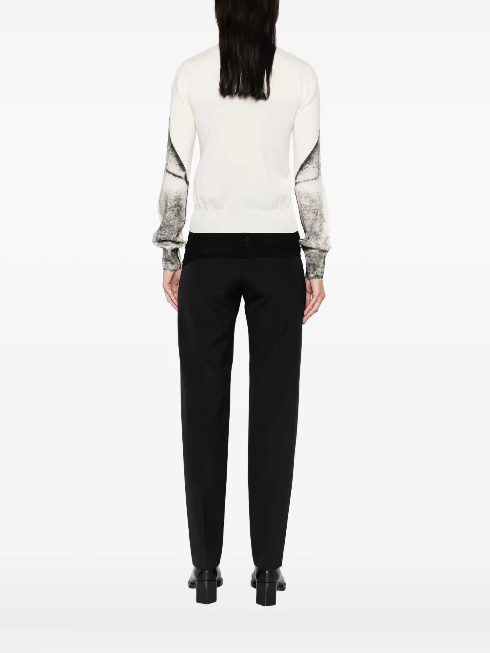 MM6 Maison Margiela cardigan-print jumper Wit