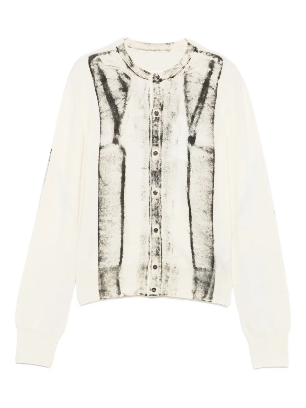 Mm6 Maison Margiela Cardigan-print Jumper In White