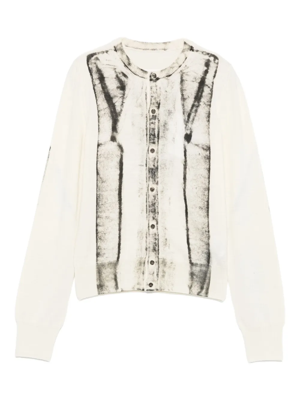 MM6 Maison Margiela cardigan-print jumper - ホワイト MM6 Maison Margiela cardigan-print jumper - ホワイト