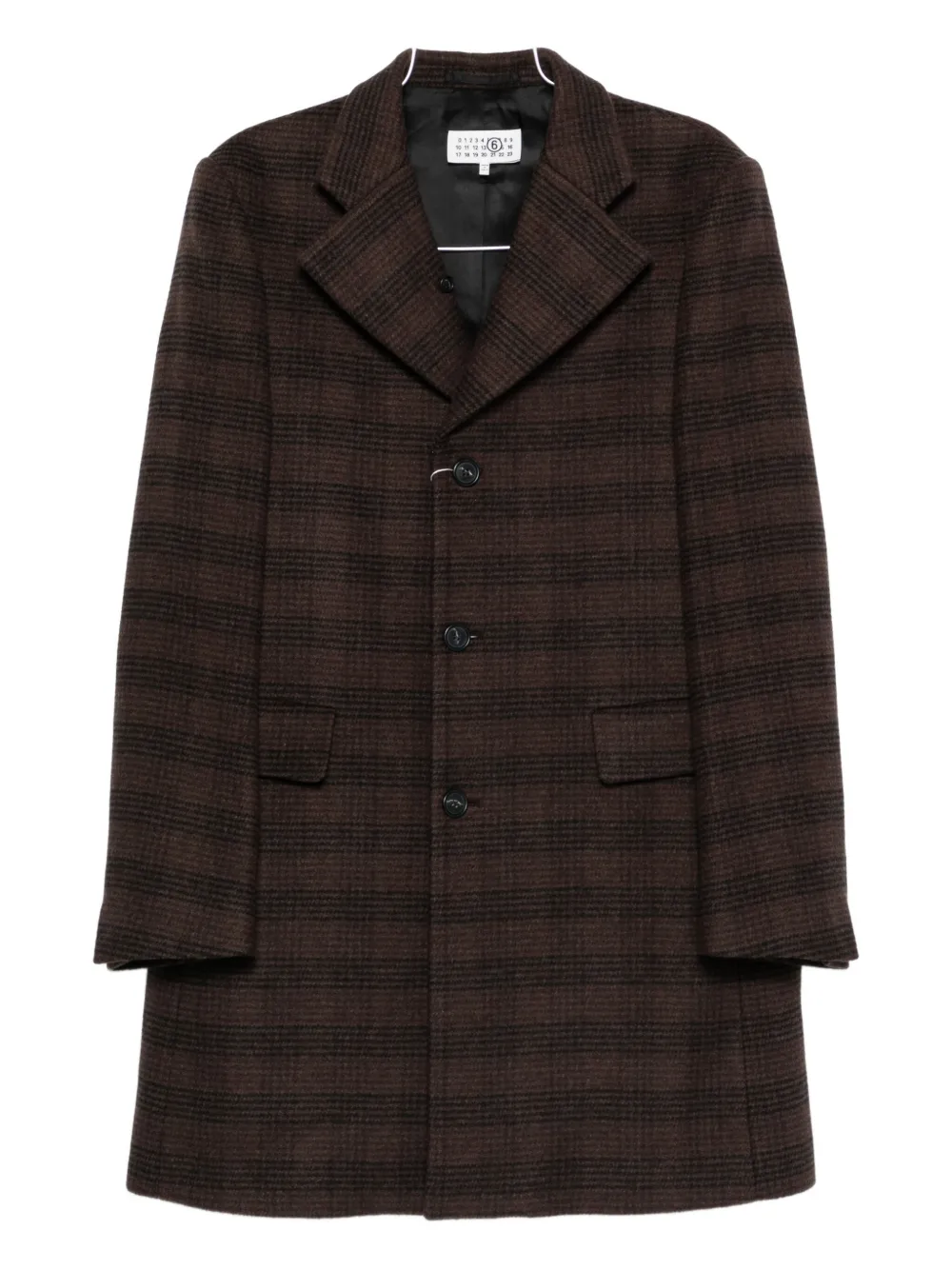 Mm6 Maison Margiela Checkered Coat In Brown