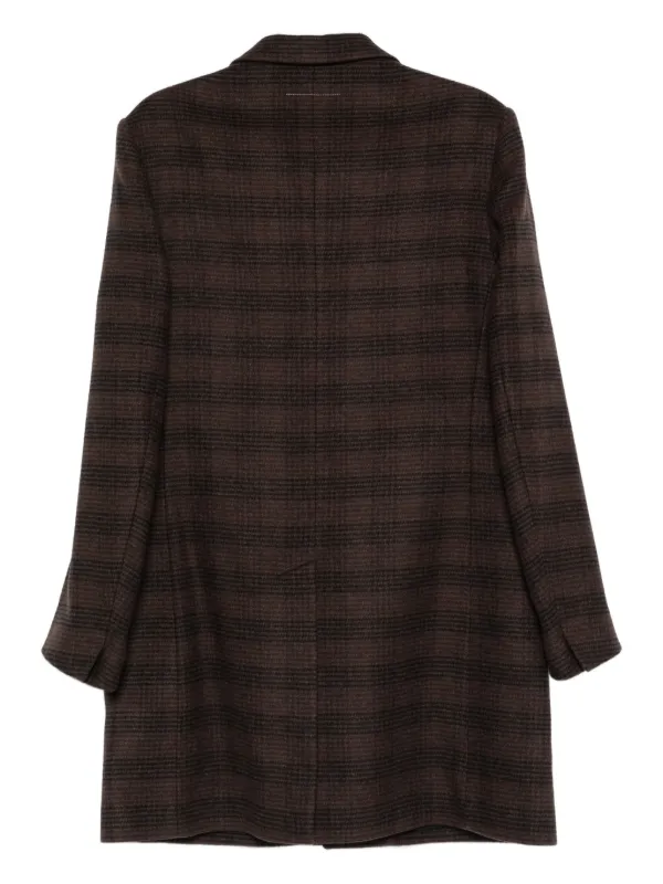 MM6 Maison Margiela チェック柄コクーンコート XS 大きめ MM6 Maison Margiela Checkered Coat | Brown | FARFETCH GE