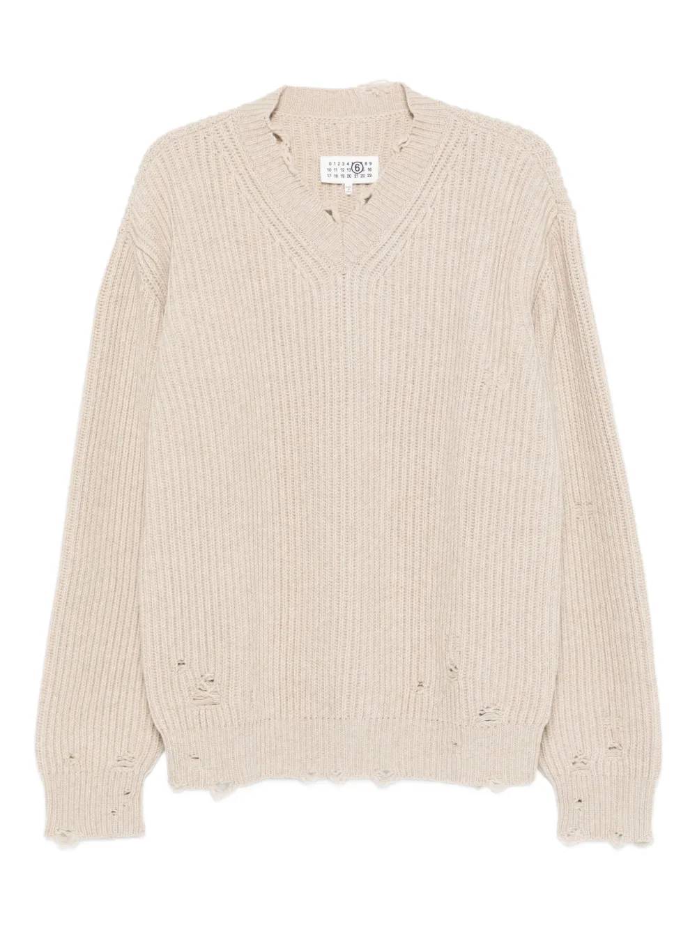 MM6 Maison Margiela v-neck sweater - ニュートラル MM6 Maison Margiela v-neck sweater - ニュートラル