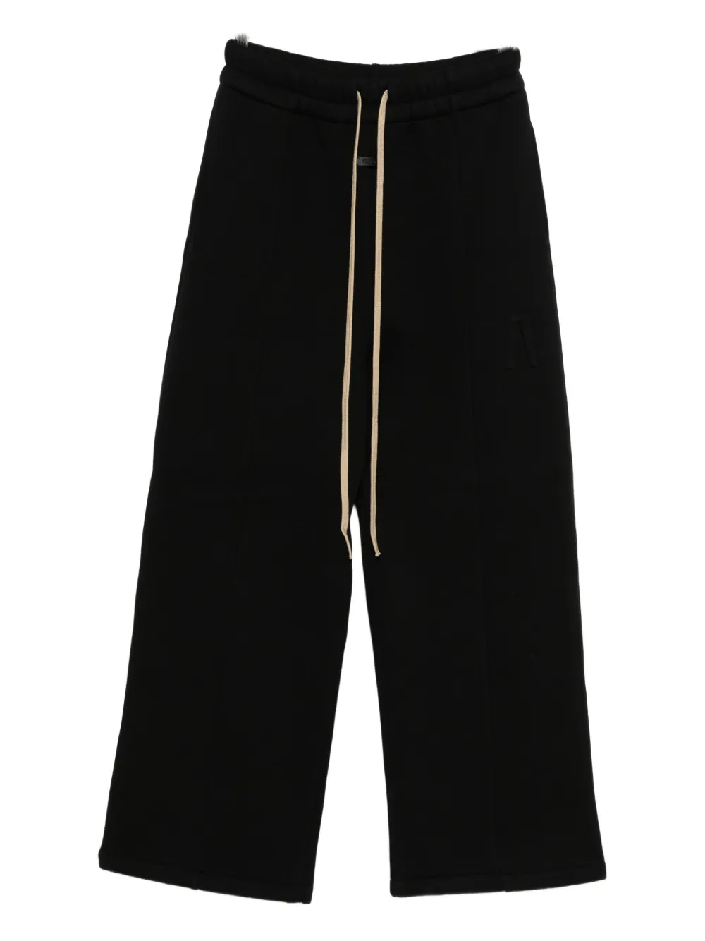 Fear Of God Black Pants With Elastic Drawstring And Wide Leg In Cotton Blend Man In Black