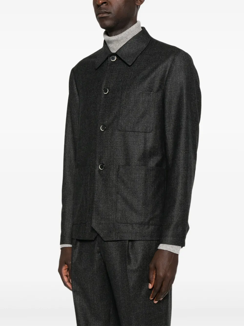 Barena Jack met opgestikte zak en knoopsluiting Grijs