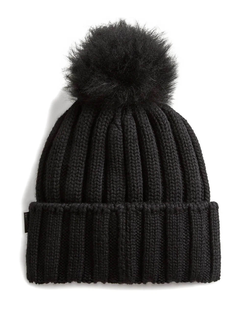 Woolrich Kids Kasjmier muts met pompon - Zwart